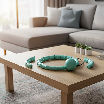 cerceau fitness bleu sur table