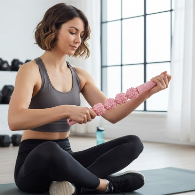 appareil de massage fille avec rouleau de massage