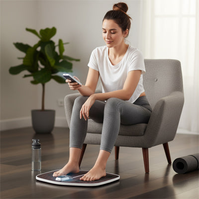 fille en détente appareil pour massage des pieds