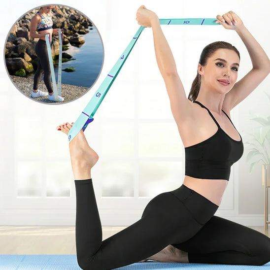 fille étirement assise élastique musculation
