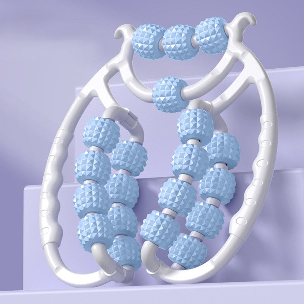 rouleau de massage 20 billes bleu