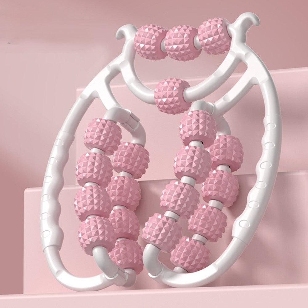 rouleau de massage 20 billes rose