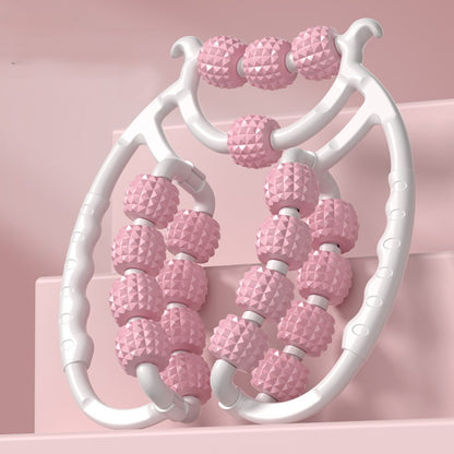 rouleau de massage 20 billes rose