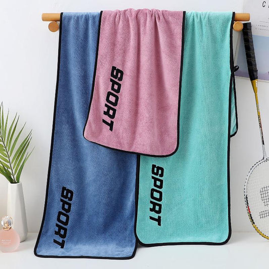 serviette de sport verte bleu rose