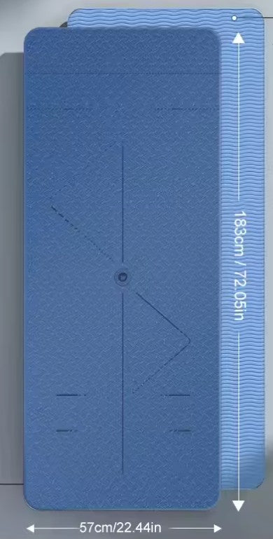 tapis du sport double face bleu