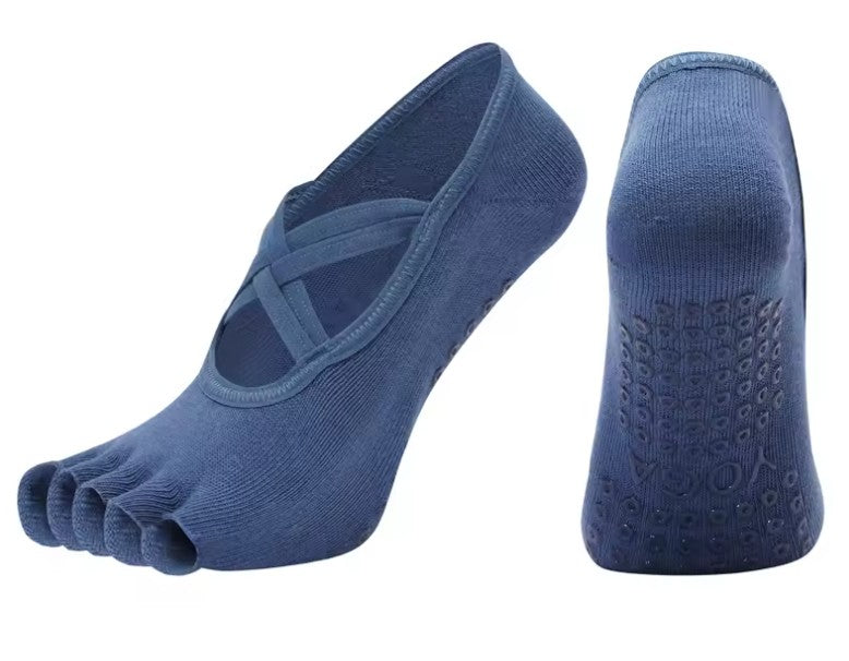 yoga chaussettes bleu