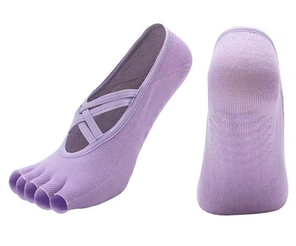 yoga chaussettes lilas