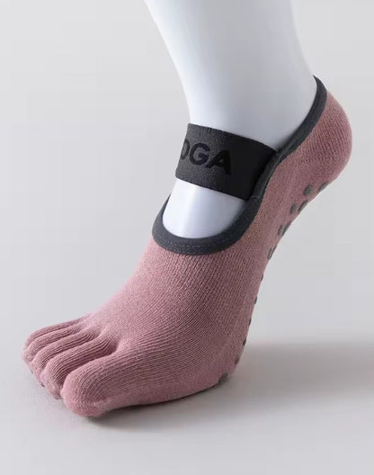 yoga chaussettes rose
